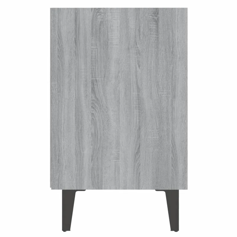 Table de chevet 2 étagères avec pieds en métal 40 x 30 x 50 cm bois d'ingénierie gris DEC033255