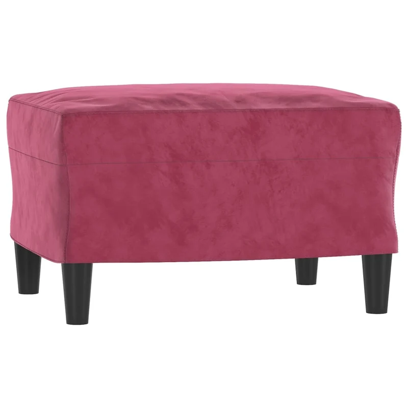 Repose-pieds tabouret bout de canapé 60 x 50 x 41 cm velours rouge DEC030585
