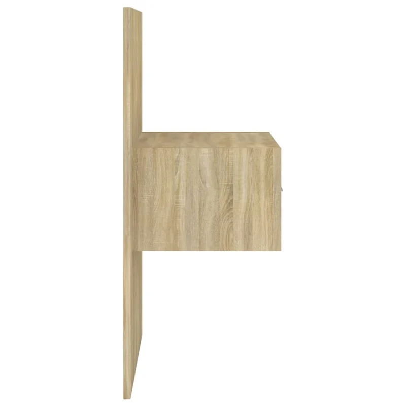 Table de chevet murale avec tiroir 48,5 x 32,5 x 80 cm en bois d'ingénierie couleur chêne DEC034279