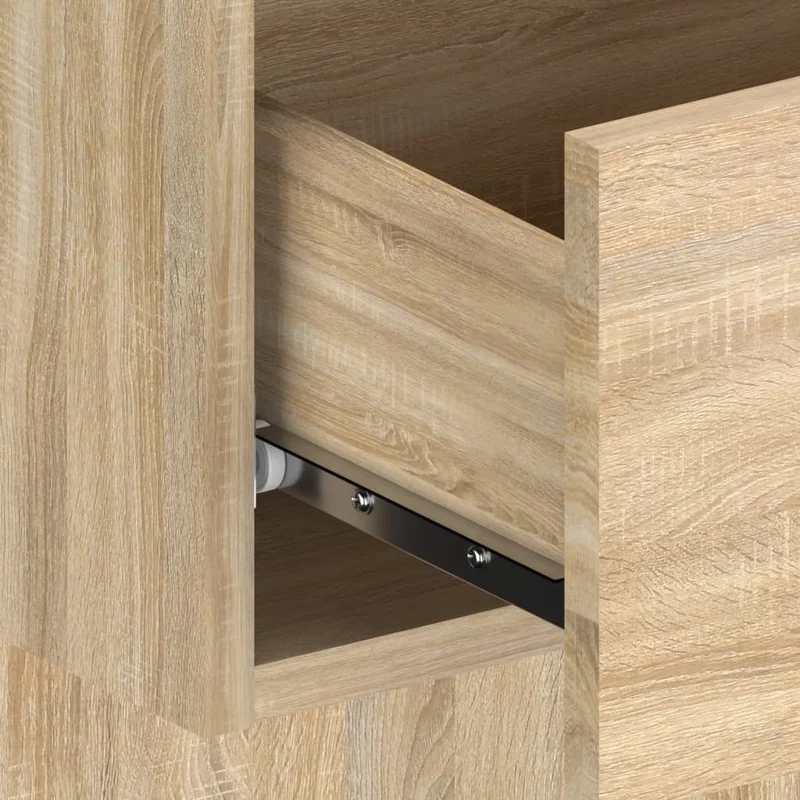 Table de chevet murale avec tiroir 48,5 x 32,5 x 80 cm en bois d'ingénierie couleur chêne DEC034279