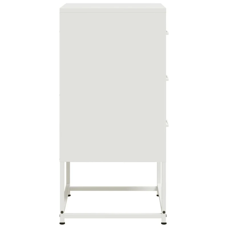 Table de chevet avec 3 tiroirs 36 x 39 x 78 cm en acier blanc DEC033316