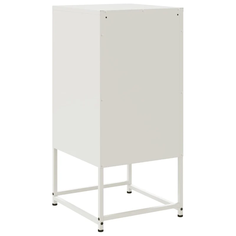 Table de chevet avec 3 tiroirs 36 x 39 x 78 cm en acier blanc DEC033316