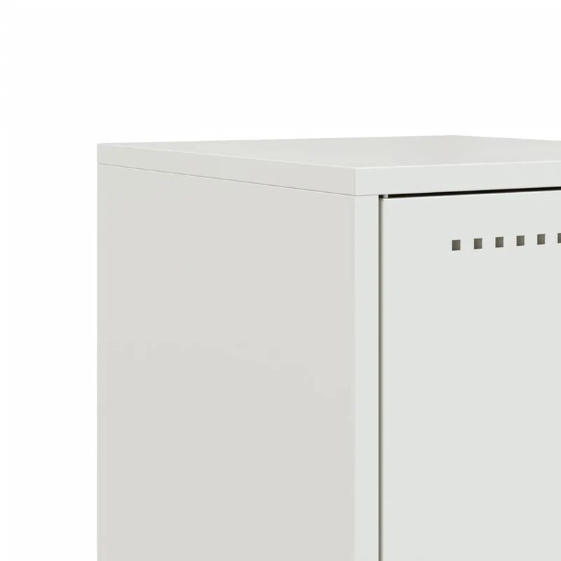 Table de chevet avec 3 tiroirs 36 x 39 x 78 cm en acier blanc DEC033316