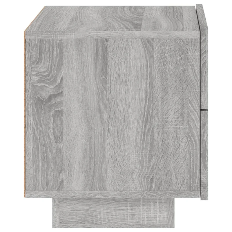 Table de chevet avec lumières LED et tiroirs 70x36x40,5 cm bois d'ingénierie gris DEC033200