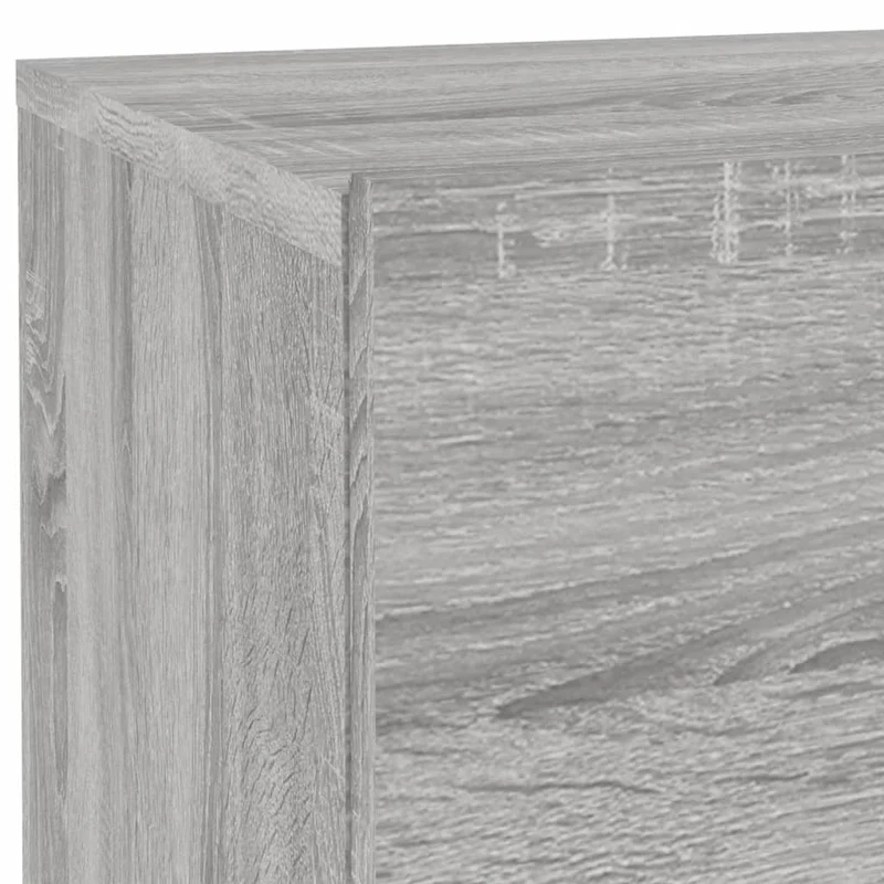 Table de chevet avec lumières LED et tiroirs 70x36x40,5 cm bois d'ingénierie gris DEC033200