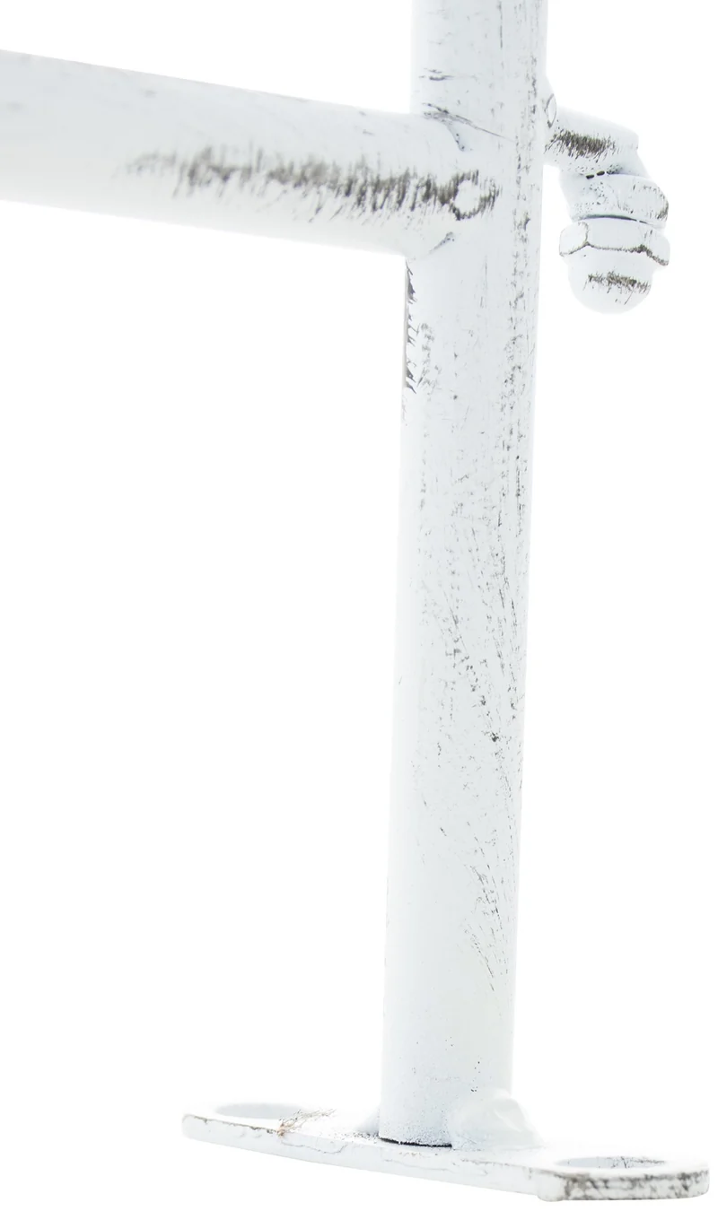 Clôture bordure de jardin 115x125 cm en métal blanc vieilli 10_0002948
