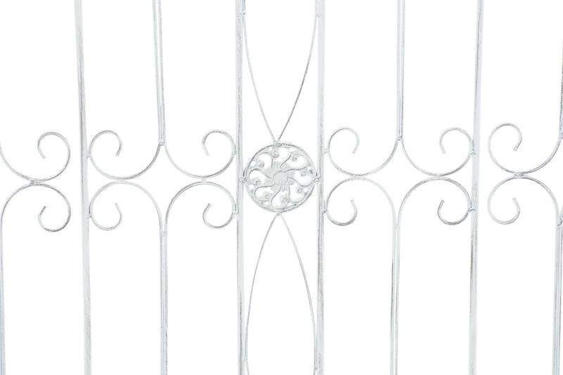 Clôture bordure de jardin 115x125 cm en métal blanc vieilli 10_0002948