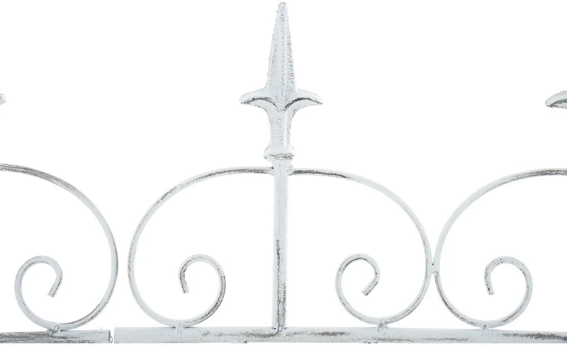 Clôture bordure de jardin 115x125 cm en métal blanc vieilli 10_0002948