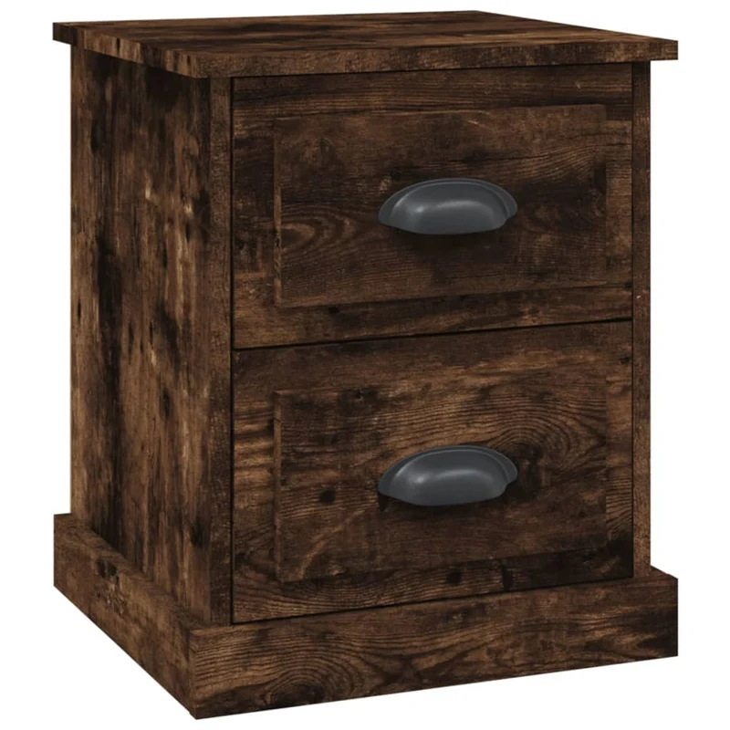 Table de chevet avec tiroirs 39 x 39 x 47,5 cm bois d'ingénierie marron DEC033549