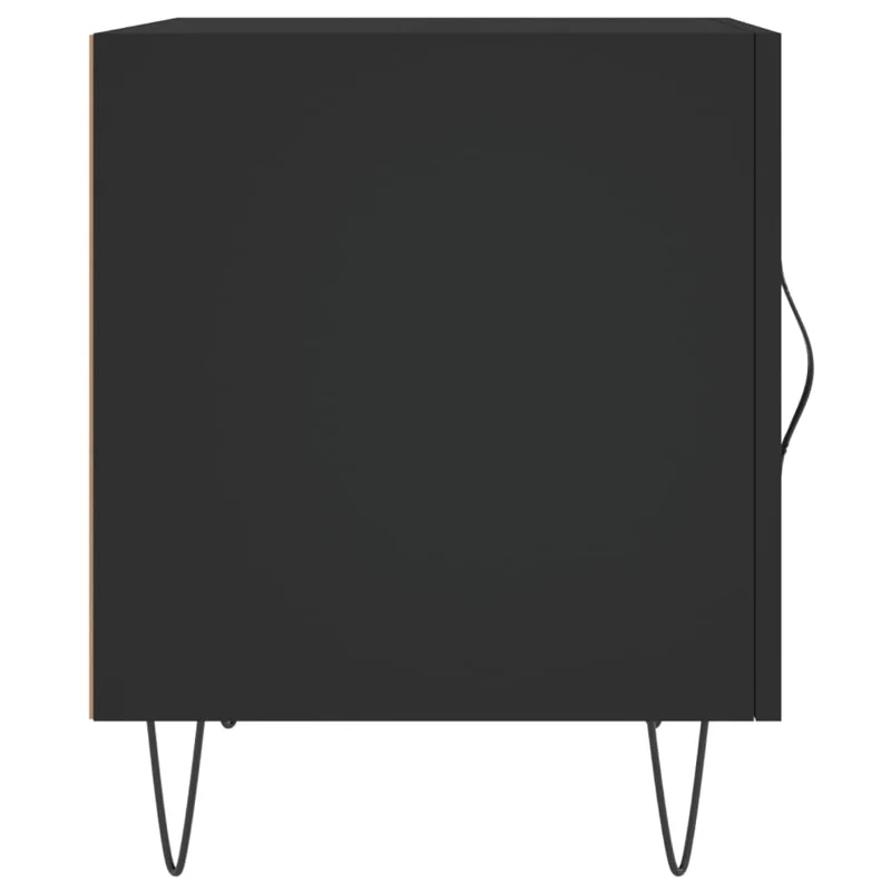 Table de chevet avec compartiment avec porte 40 x 40 x 50 cm bois d’ingénierie noir et fer DEC034462
