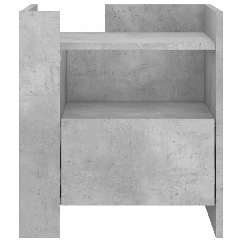 Table de chevet avec tiroir et étagère 45 x 50 x 50 cm bois d’ingénierie gris DEC034045