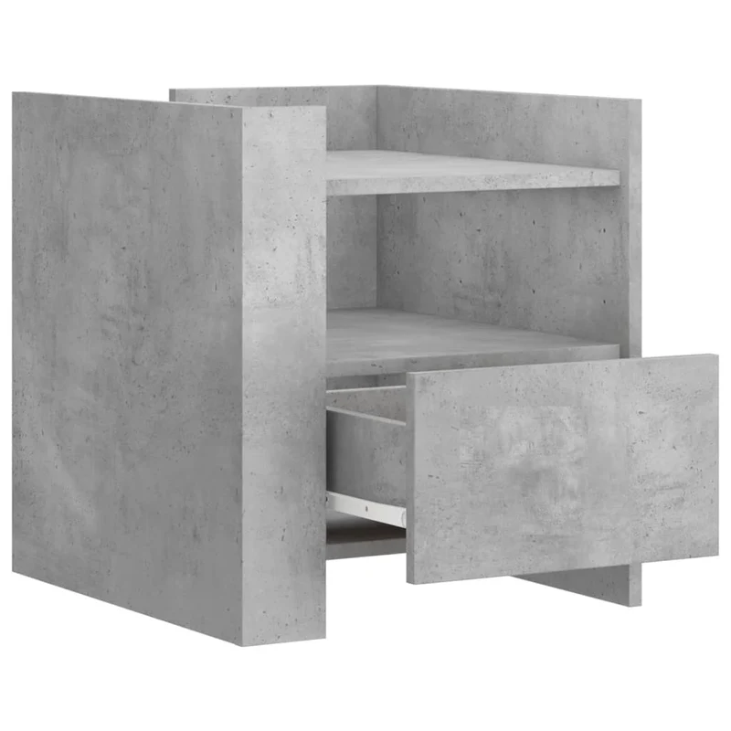 Table de chevet avec tiroir et étagère 45 x 50 x 50 cm bois d’ingénierie gris DEC034045