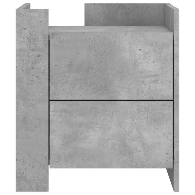 Table de chevet avec deux tiroirs 45 x 50 x 50 cm bois d'ingénierie gris DEC034044