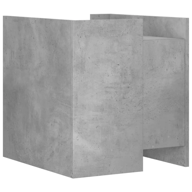 Table de chevet avec deux tiroirs 45 x 50 x 50 cm bois d'ingénierie gris DEC034044
