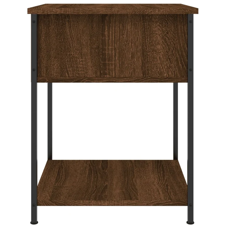 Table de chevet avec tiroir et étagère 44 x 45 x 58 cm bois d'ingénierie marron et fer DEC033774