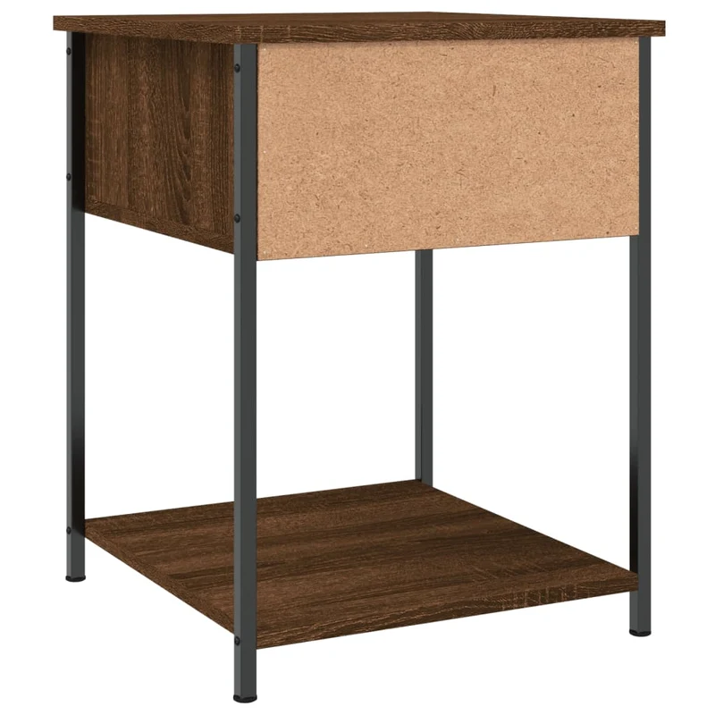 Table de chevet avec tiroir et étagère 44 x 45 x 58 cm bois d'ingénierie marron et fer DEC033774