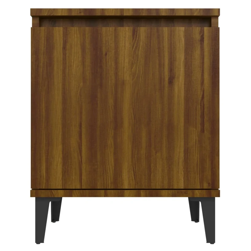 Table de chevet avec pieds en métal 40 x 30 x 50 cm bois d'ingénierie marron et métal DEC033238