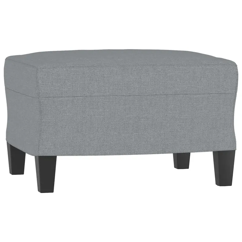 Repose-pieds tabouret bout de canapé 60 x 50 x 41 cm tissu gris DEC030229