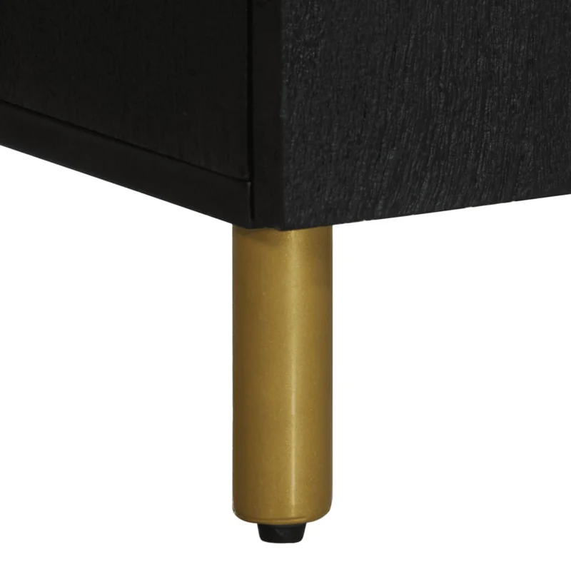Table de chevet avec tiroir et compartiment avec porte 50 x 33 x 60 cm bois d'ingénierie noir DEC034497