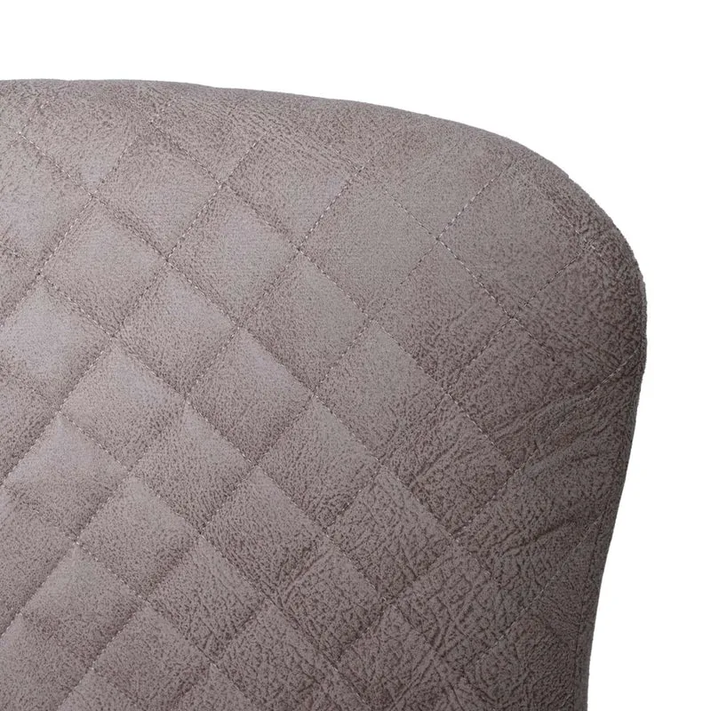 Tabouret de bar chaise haute de comptoir en tissu gris design rétro cadre en métal 04_0001242