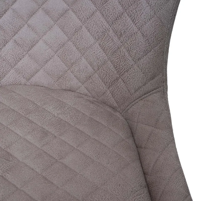 Tabouret de bar chaise haute de comptoir en tissu gris design rétro cadre en métal 04_0001242