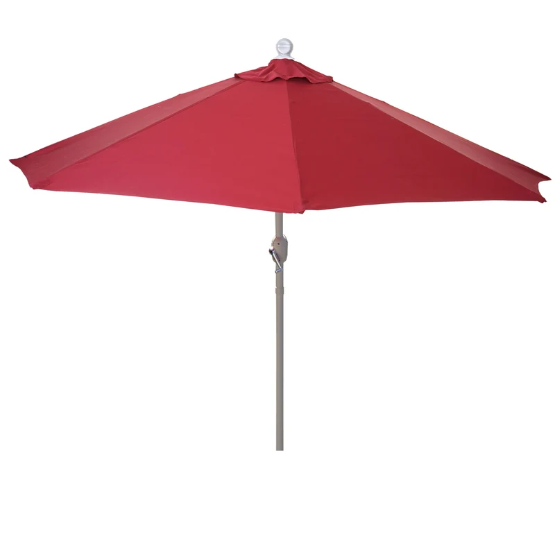 Demi parasol semi-circulaire balcon terrasse UV 50+ polyester/aluminium 3kg avec une portée de 300 cm bordeaux sans support 04_0003846