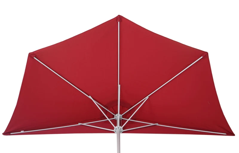 Demi parasol semi-circulaire balcon terrasse UV 50+ polyester/aluminium 3kg avec une portée de 300 cm bordeaux sans support 04_0003846
