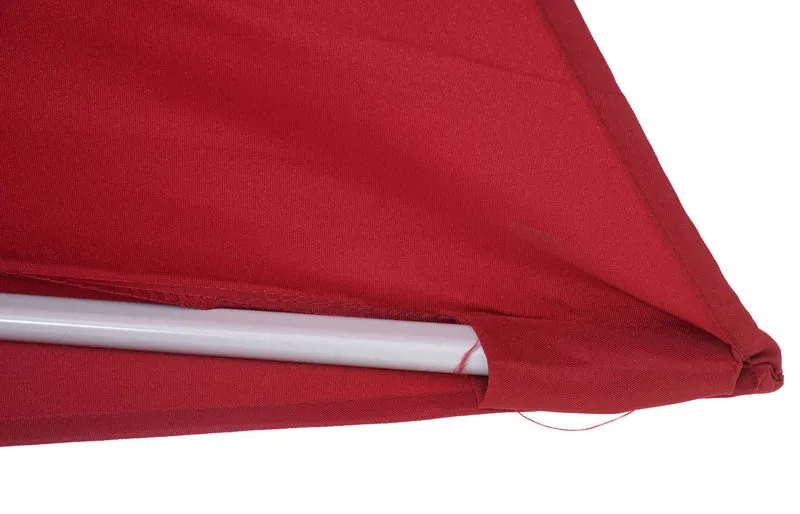 Demi parasol semi-circulaire balcon terrasse UV 50+ polyester/aluminium 3kg avec une portée de 300 cm bordeaux sans support 04_0003846