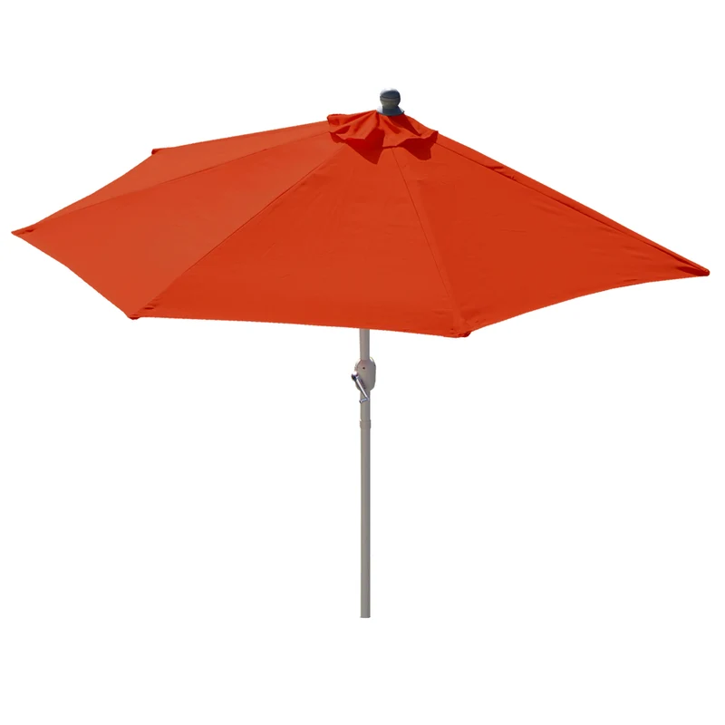 Demi parasol semi-circulaire balcon terrasse UV 50+ polyester/aluminium 3kg avec une portée de 300 cm Terracotta sans support 04_0003902