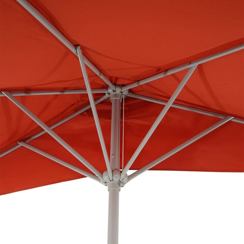 Demi parasol semi-circulaire balcon terrasse UV 50+ polyester/aluminium 3kg avec une portée de 300 cm Terracotta sans support 04_0003902