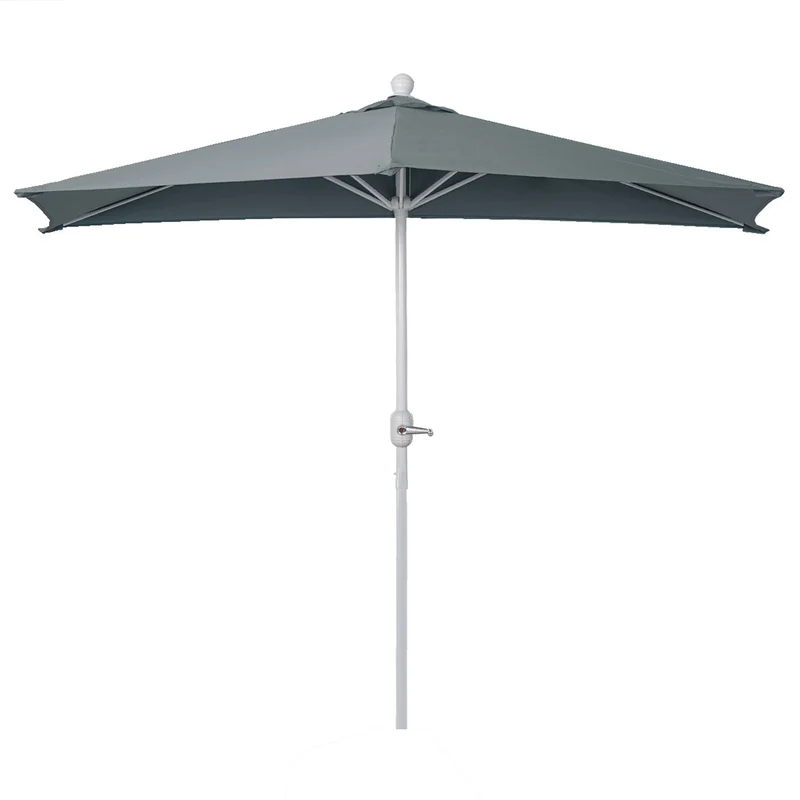 Demi parasol semi-circulaire balcon terrasse UV 50+ polyester/aluminium 3kg avec une portée de 270 cm anthracite sans support 04_0003900