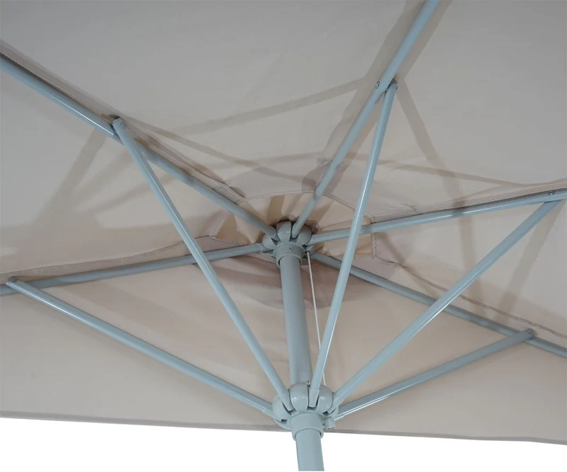 Demi parasol semi-circulaire balcon terrasse UV 50+ polyester/aluminium 3kg avec une portée de 270 cm crème sans support 04_0003850