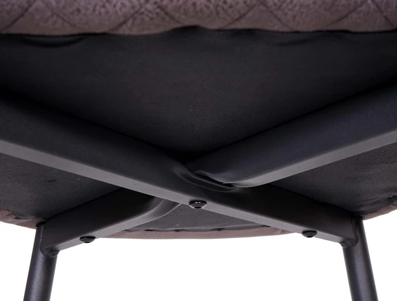 Lot de 2 tabourets de bar chaises de comptoir en tissu gris foncé design chic et rétro 04_0000158