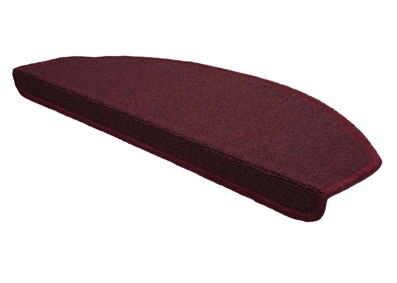 Lot de 15 tapis d'escalier protection d'escalier antidérapant 65x25cm semi-circulaire bordeaux 04_0000015