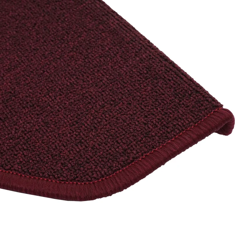 Lot de 15 tapis d'escalier protection d'escalier antidérapant 65x25cm semi-circulaire bordeaux 04_0000015