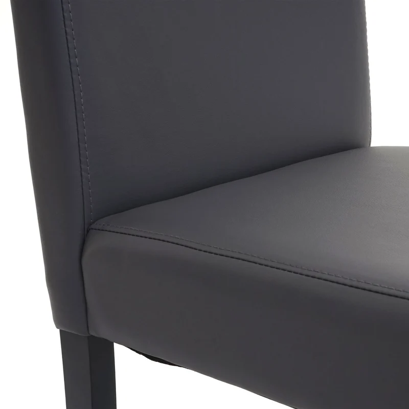 Chaise de salle à manger cuisine en synthétique gris mat pieds en bois foncé 04_0002315