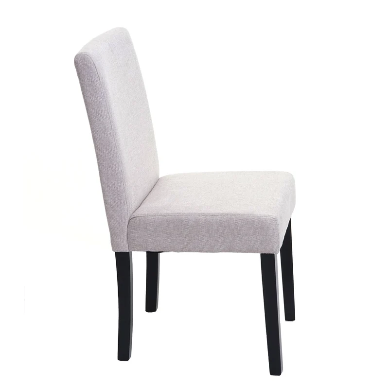 Chaise de salle à manger cuisine en tissu beige crème pieds en bois foncés design moderne 04_0002351