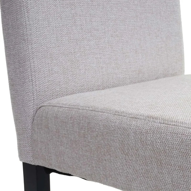 Chaise de salle à manger cuisine en tissu beige crème pieds en bois foncés design moderne 04_0002351