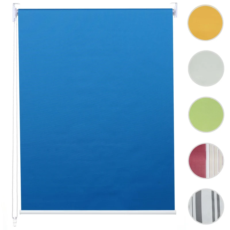 Store enrouleur de fenêtre occultant protection solaire store à tirage latéral 90x160cm opaque bleu 04_0004479