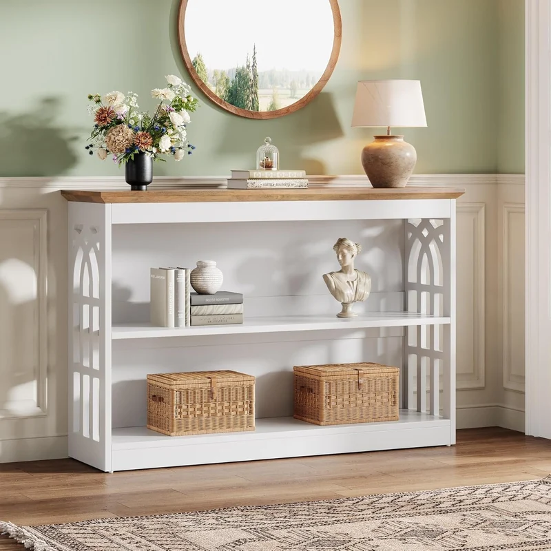Tribesigns Console moderne pour l'entrée 105 cm blanche à placer derrière un canapé