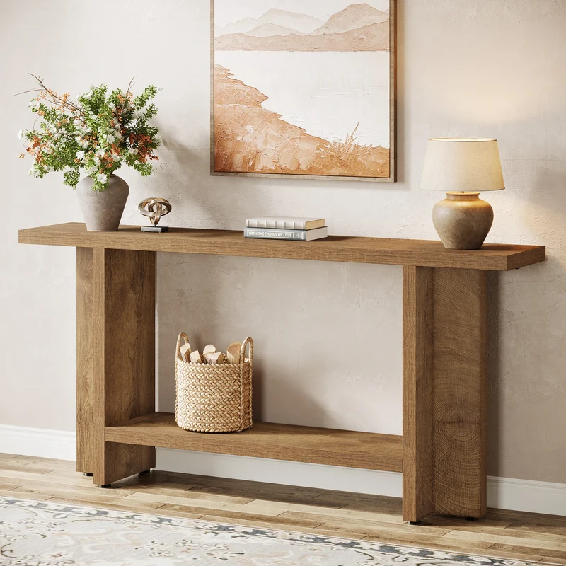 Tribesigns Table console 150 cm, Table de canapé de ferme Table d'entrée