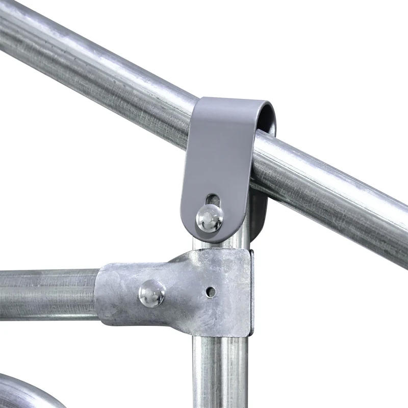 Enclos poulailler volière extérieur 6 x 3 x 2 m 18 m² abri couvert porte sécurisée rustique en acier galvanisé gris 21_0007937