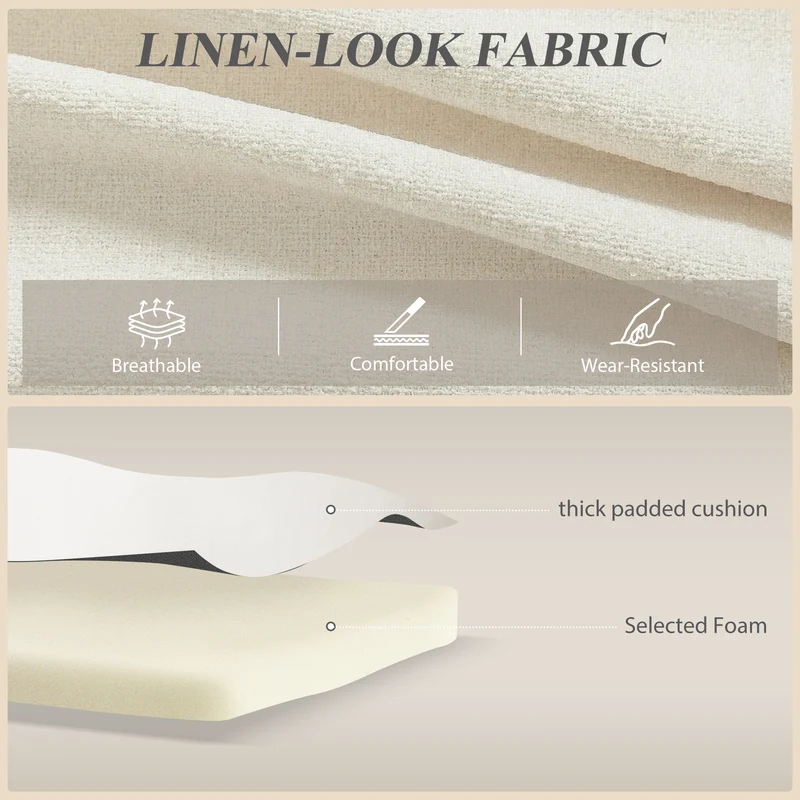 Canapé d'angle convertible 211,5 x 146 x 85 cm méridienne réversible coffre de rangement moderne épuré en tissu crème 21_0003051
