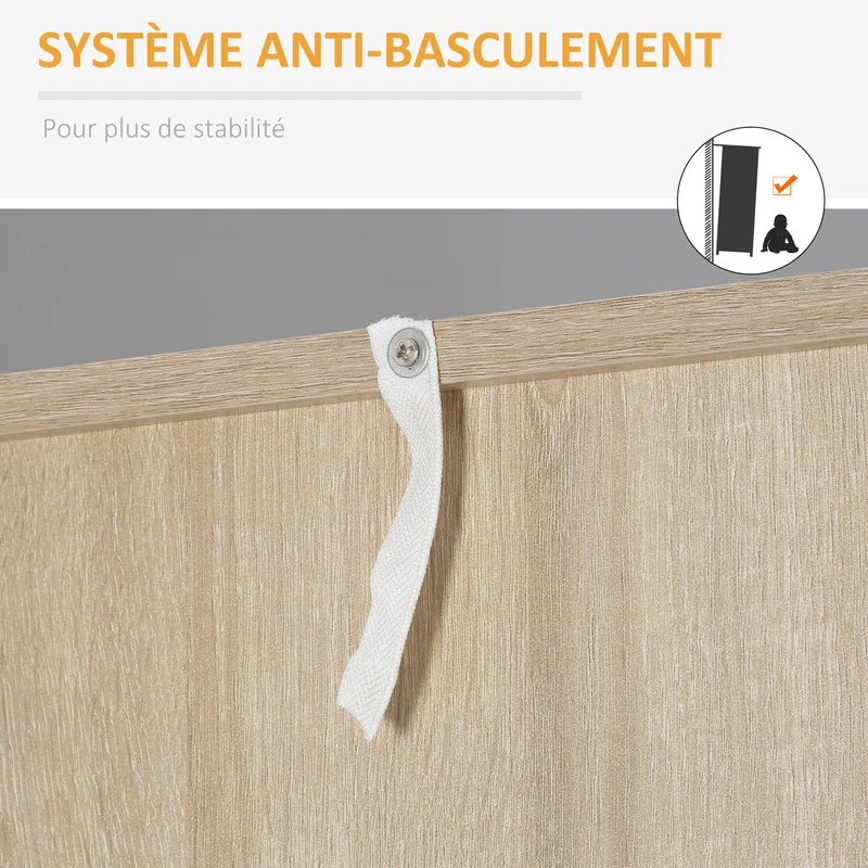 Buffet de cuisine armoire multi rangements 60 x 38 x 168 cm plan de travail rangement sûr moderne épuré en MDF blanc 21_0002270