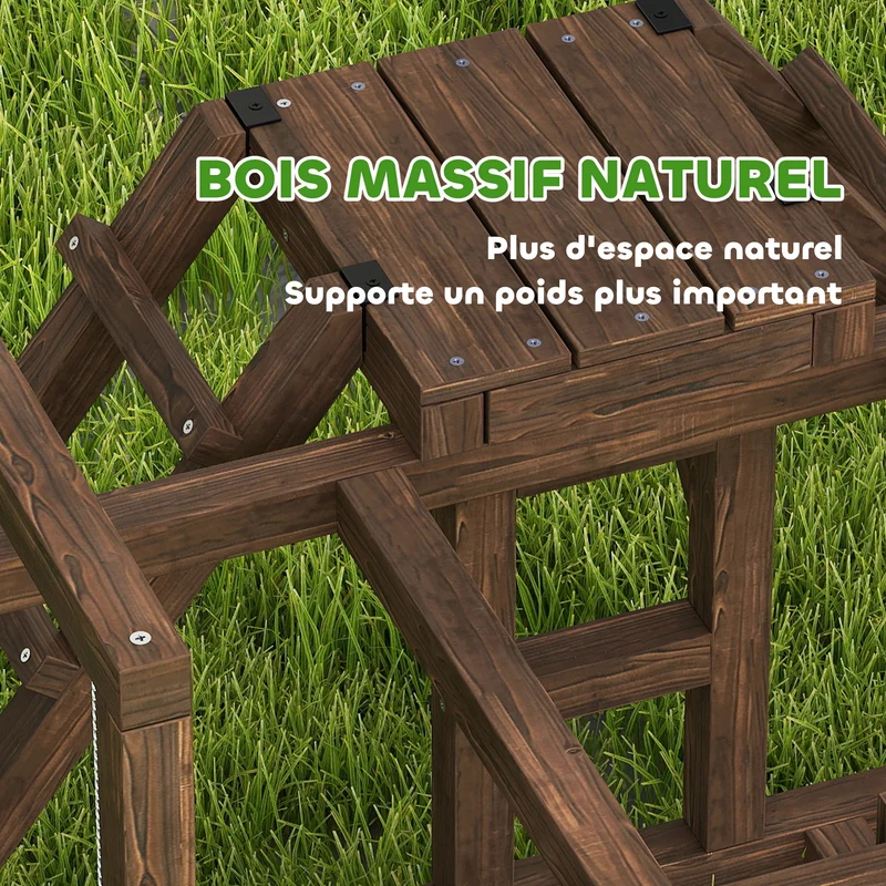 Aire de jeux poules perchoir avec balançoire échelle 82 x 60 x 55 cm stimulation équilibre rustique utile en bois marron 21_0008002