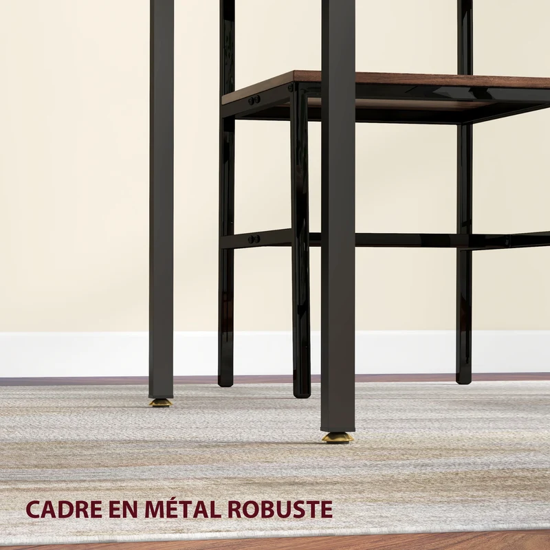 Table de salle à manger pliante extensible 120 x 79 x 79 cm gain de place très stable style industriel en MDF marron 21_0003254
