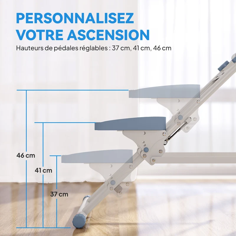 Simulateur d'escalier pour entraînement à domicile 85 x 80 x 142 cm pédales réglables écran lcd moderne en acier blanc 21_0006730