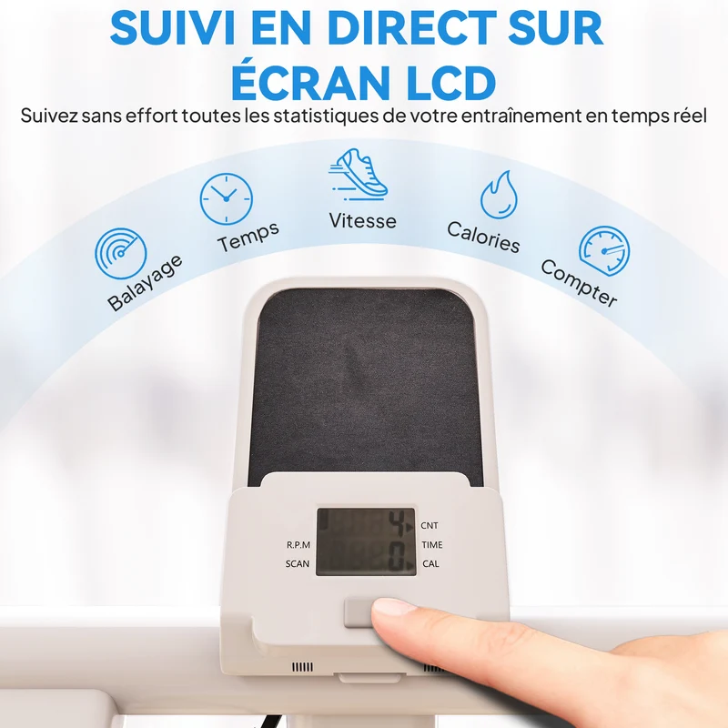 Simulateur d'escalier pour entraînement à domicile 85 x 80 x 142 cm pédales réglables écran lcd moderne en acier blanc 21_0006730