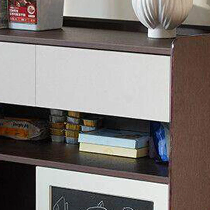 Contemporary Nordic Solid Wood & Plywood Cat Cabinet - Pet Feeding Station With Storage Drawers & Memo Board For Cats