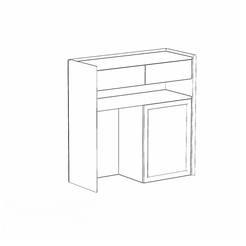 Contemporary Nordic Solid Wood & Plywood Cat Cabinet - Pet Feeding Station With Storage Drawers & Memo Board For Cats